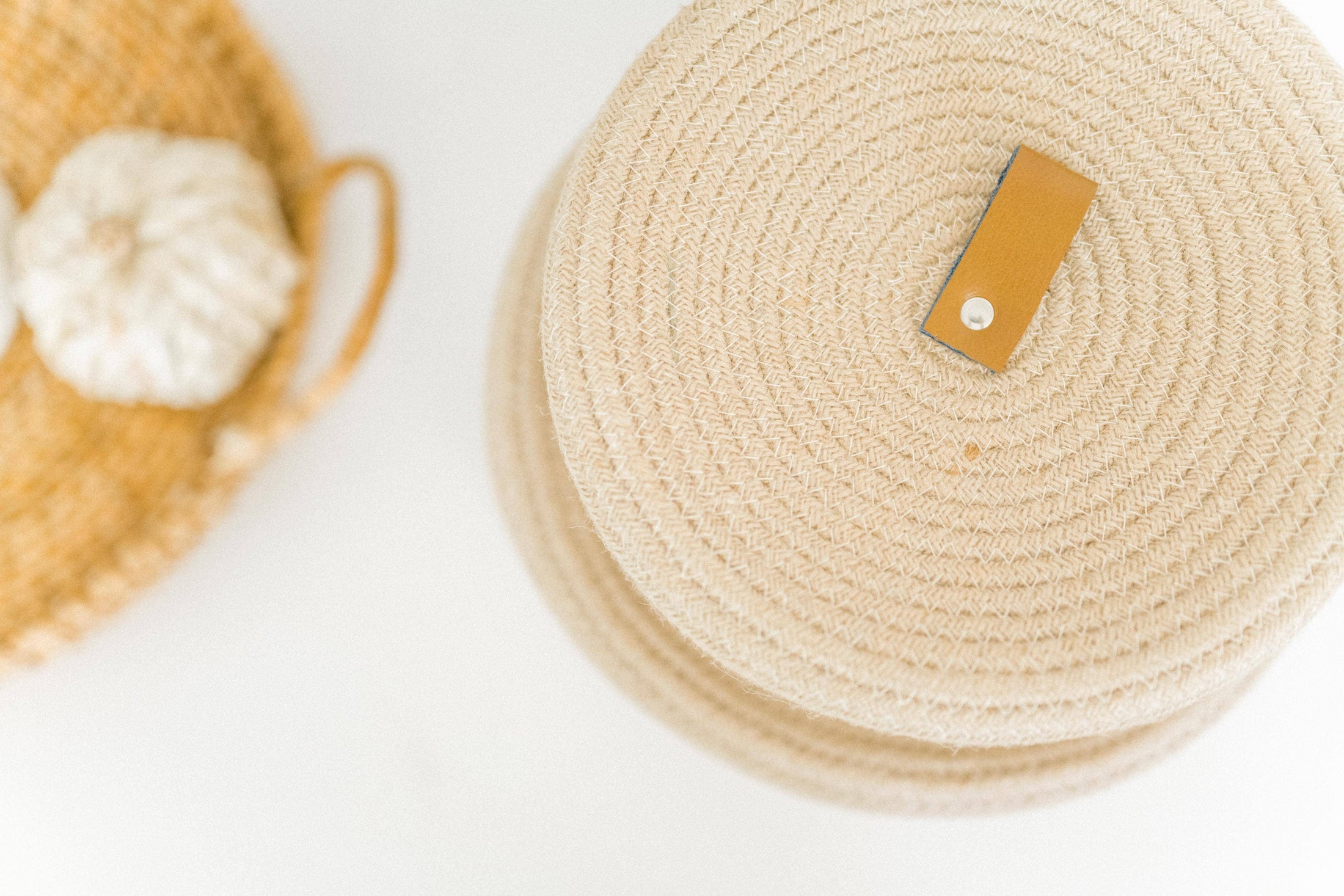 Maple and Lark The Haven Basket Collection: Blush or Natural Jute