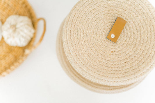 Maple and Lark The Haven Basket Collection: Blush or Natural Jute