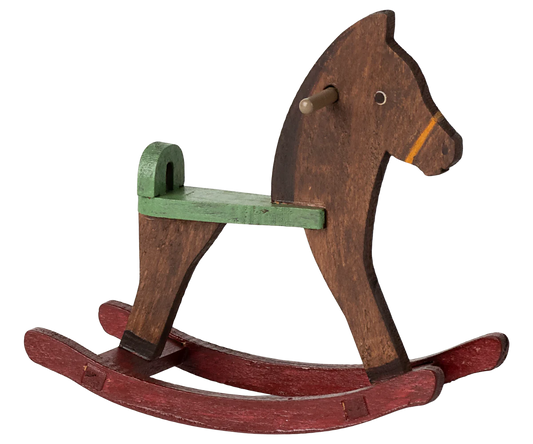 Maileg Rocking horse, Mouse - Dark brown or Spotted