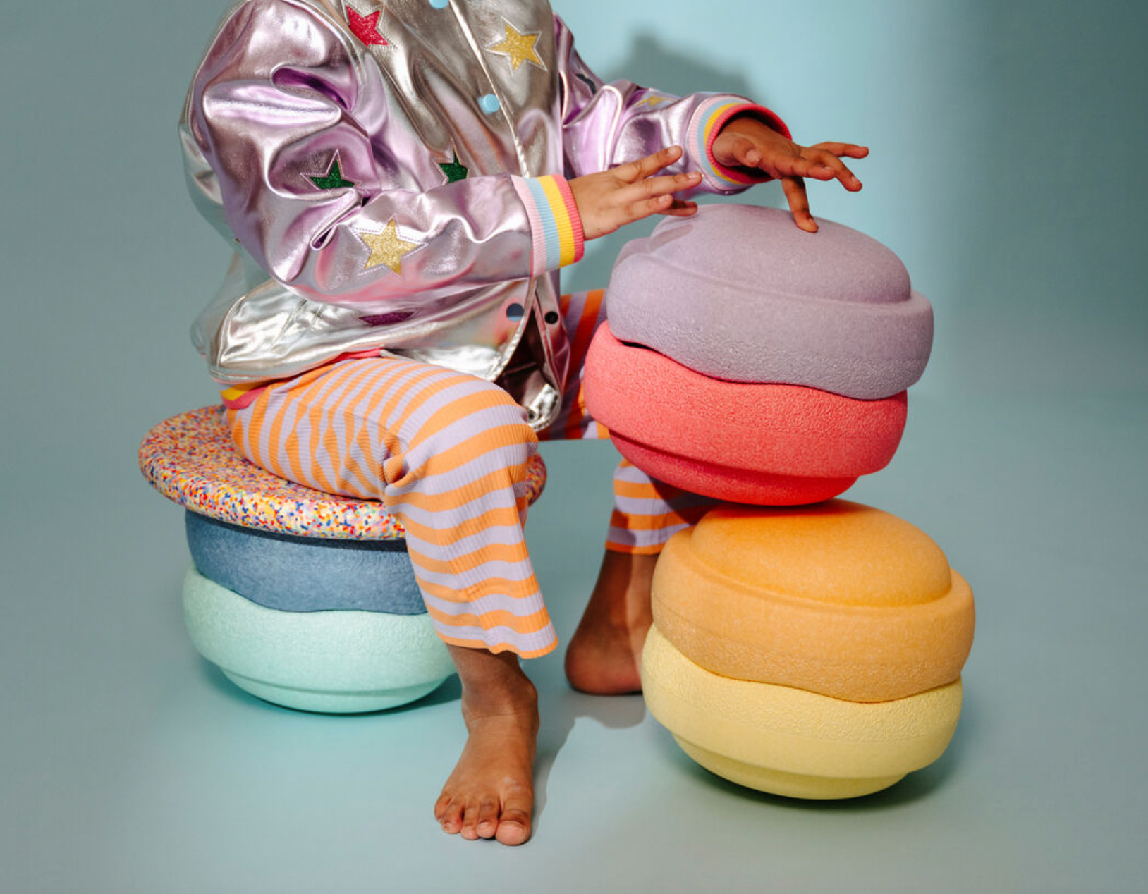 Stapelstein Super Confetti Rainbow Set pastel