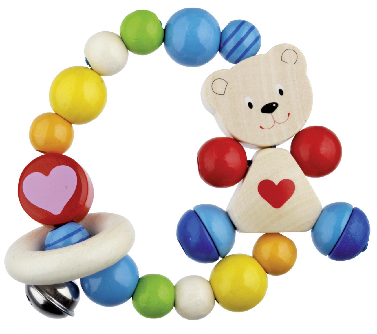 Goki Grasping Toy Elastic Heart Bear