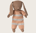 Load image into Gallery viewer, Preorder Maileg Bunny/Rabbit, Micro - Brown/Dusty, Brown/Blue, or Sand/Rose rose knitted suit (Expected Delivery 10.1.2025)
