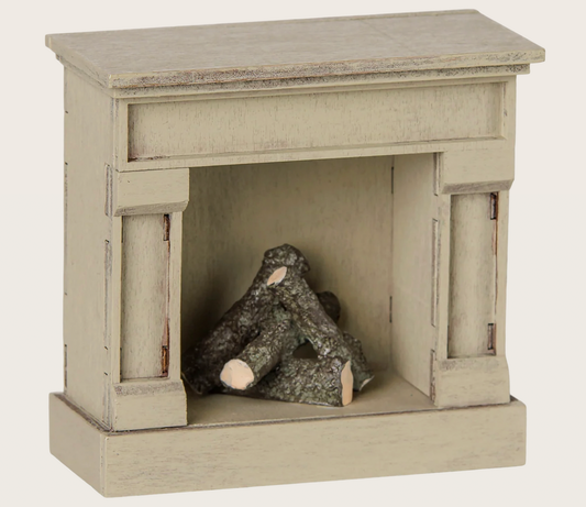 Maileg Fireplace, Mouse (Blue or Off-White)