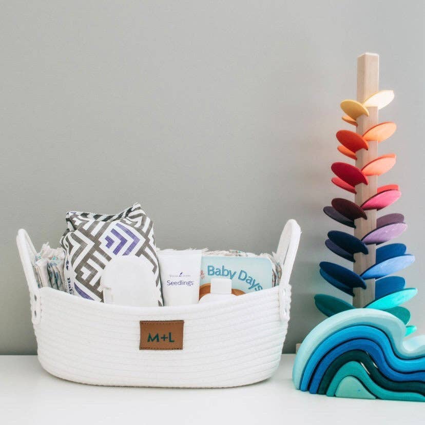 Maple and Lark Gather Rope Basket: Heathered Gray