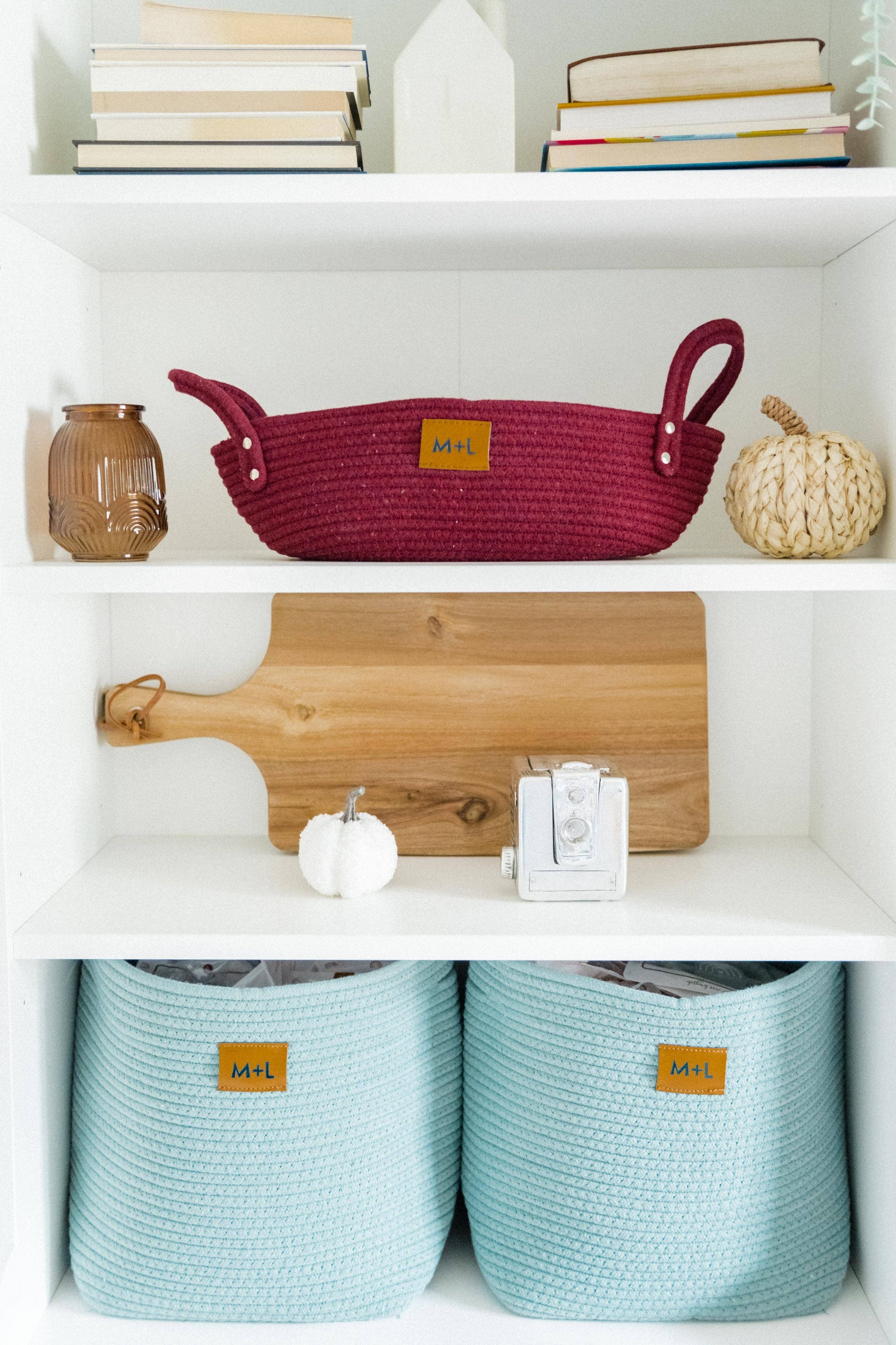 Maple and Lark Gather Rope Basket: Heathered Gray