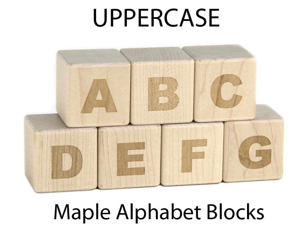 Everwood Friends 28 pc. Uppercase Engraved Alphabet Blocks