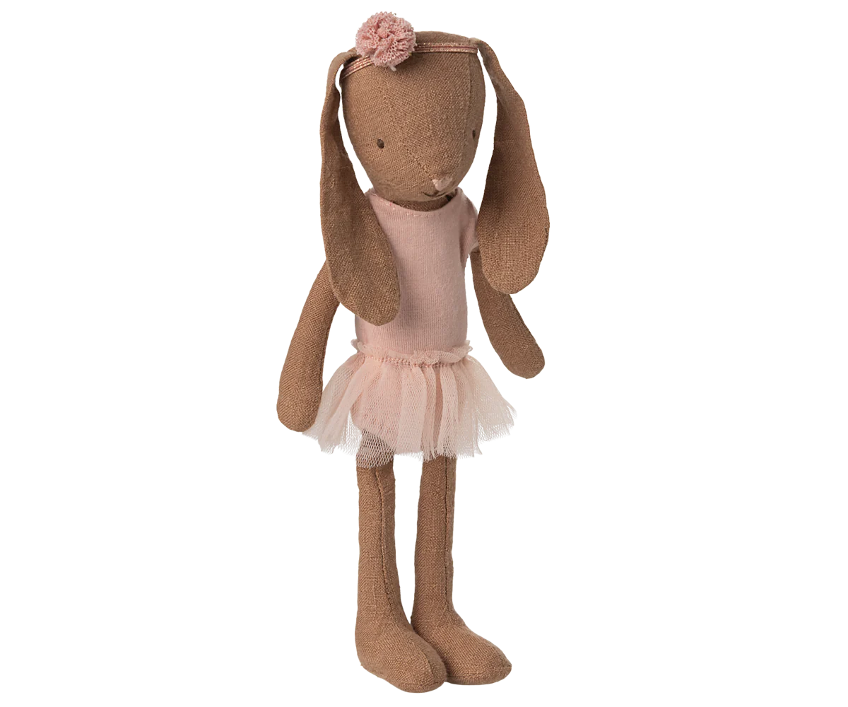 Maileg Bunny size 1, Chocolate brown - Ballet suit and skirt rose or Rabbit size 1, Classic - Ballet suit and skirt cream