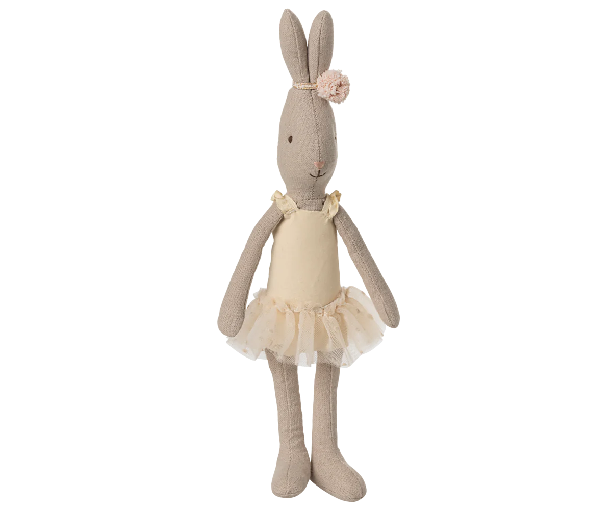 Maileg Bunny size 1, Chocolate brown - Ballet suit and skirt rose or Rabbit size 1, Classic - Ballet suit and skirt cream