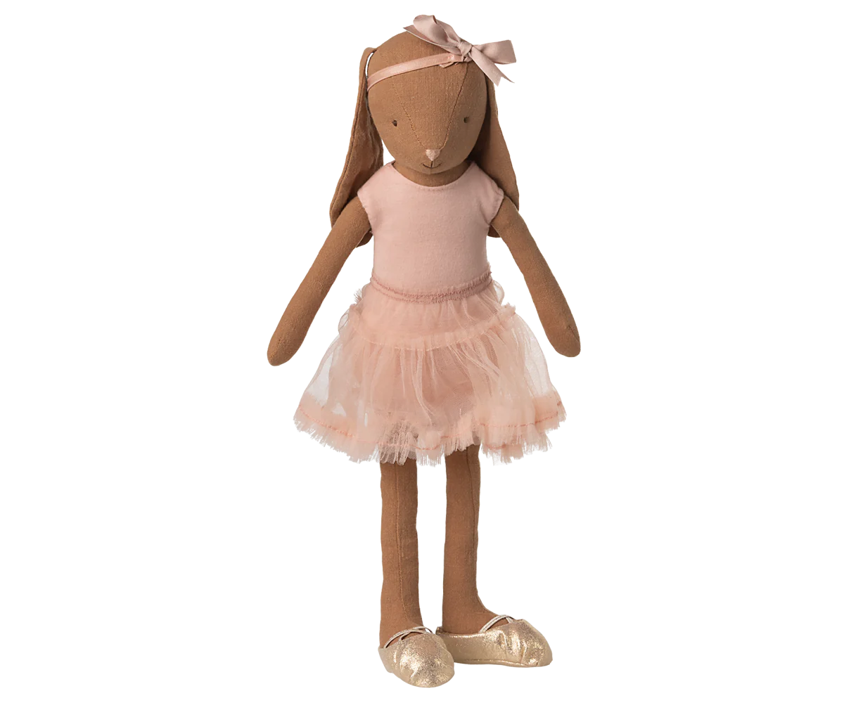 Maileg Bunny size 3, Chocolate brown - Ballet suit and skirt rose or Bunny size 3, Classic - Ballet suit and skirt cream