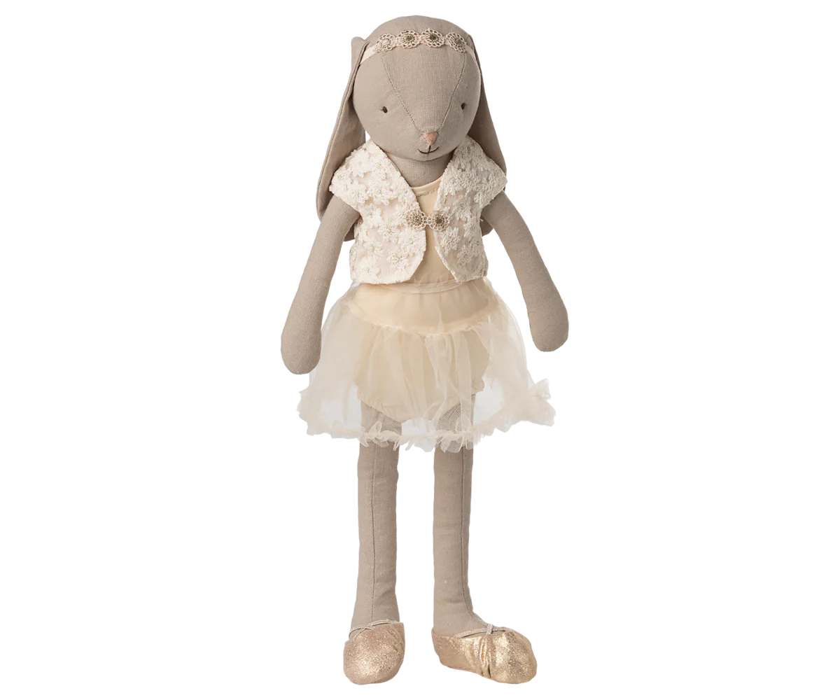 Maileg Bunny size 3, Chocolate brown - Ballet suit and skirt rose or Bunny size 3, Classic - Ballet suit and skirt cream