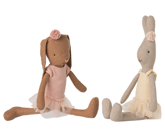Maileg Bunny size 1, Chocolate brown - Ballet suit and skirt rose or Rabbit size 1, Classic - Ballet suit and skirt cream