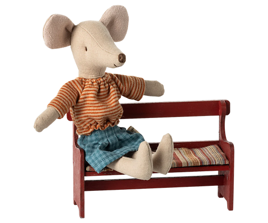 Maileg Bench, Mouse Red