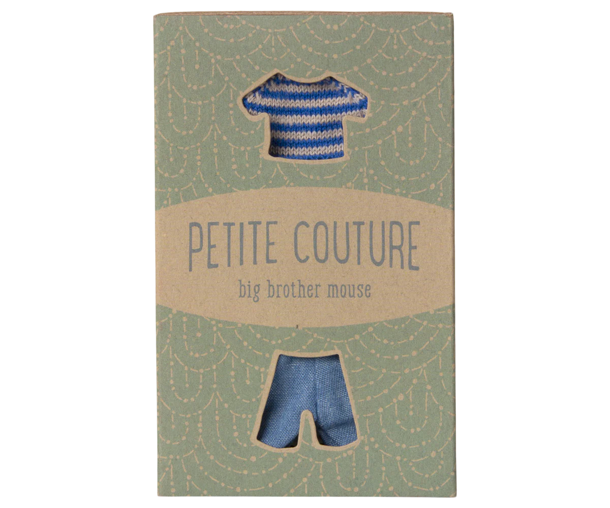 Maileg Knitted sweater and pants, Big brother mouse