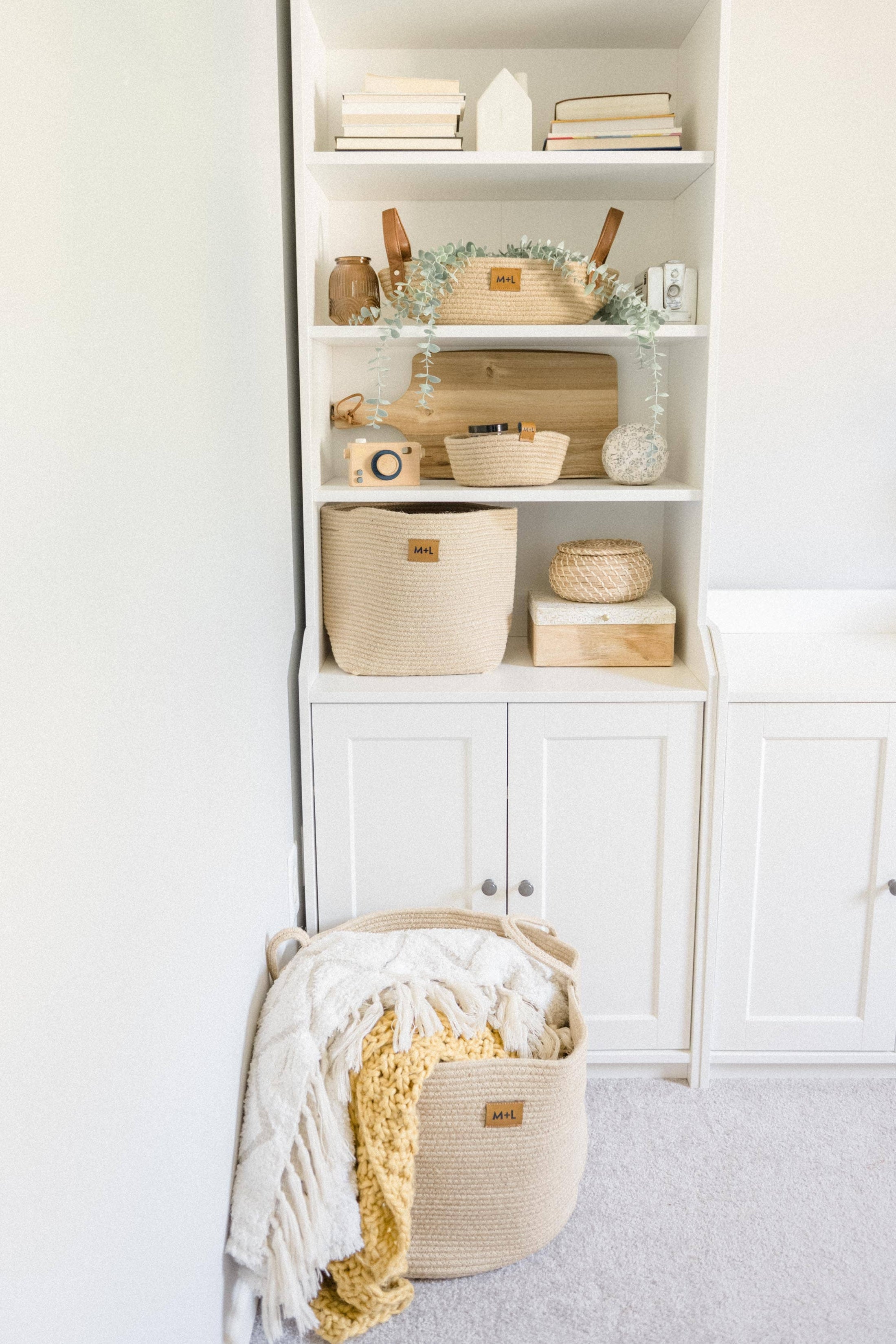 Maple and Lark Gather Rope Basket: Heathered Gray
