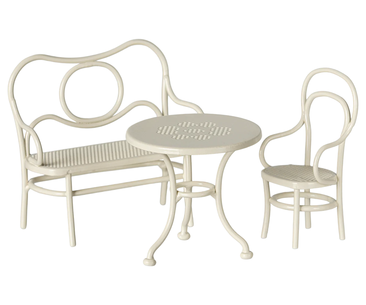 Maileg Café set, Mouse, Small - Off white