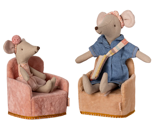 Maileg Folding Chair- Mouse (Checker Red, Red, Rose or Powder)