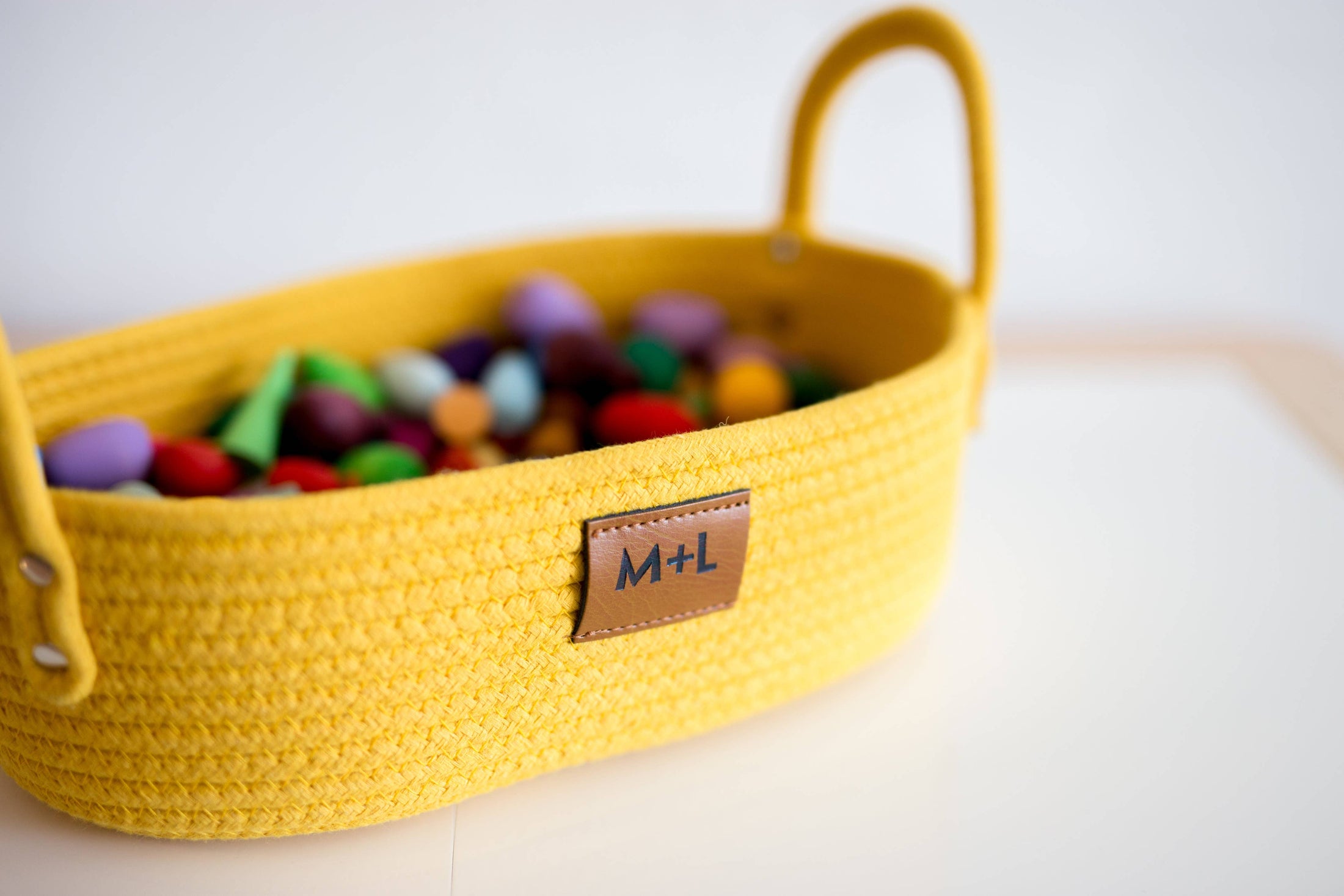 Maple and Lark Gather Rope Basket: Heathered Gray