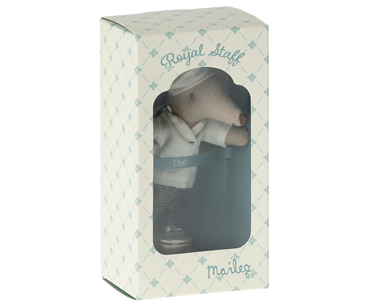 Maileg Chef Big Brother/Sister Mouse with Soup Pot and Spoon