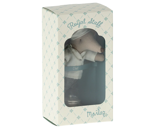 Maileg Chef Big Brother/Sister Mouse with Soup Pot and Spoon