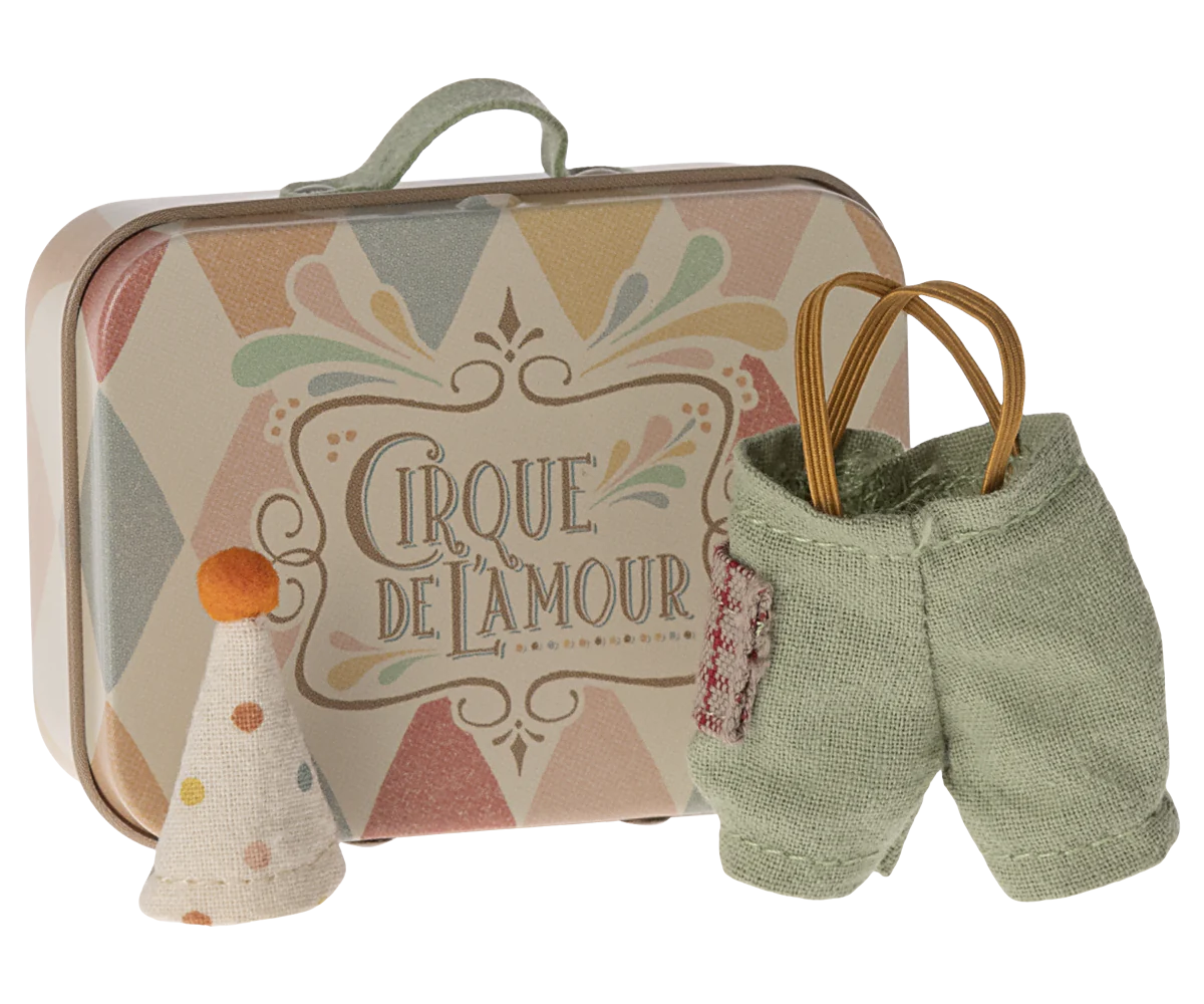 Maileg Clown Clothes in Suitcase, Little Brother Mouse
