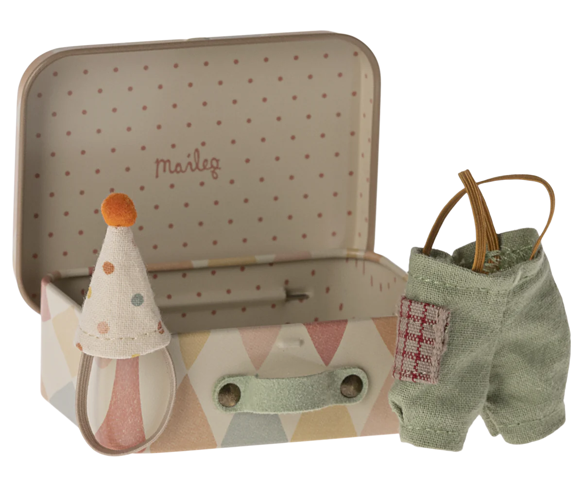 Maileg Clown Clothes in Suitcase, Little Brother Mouse