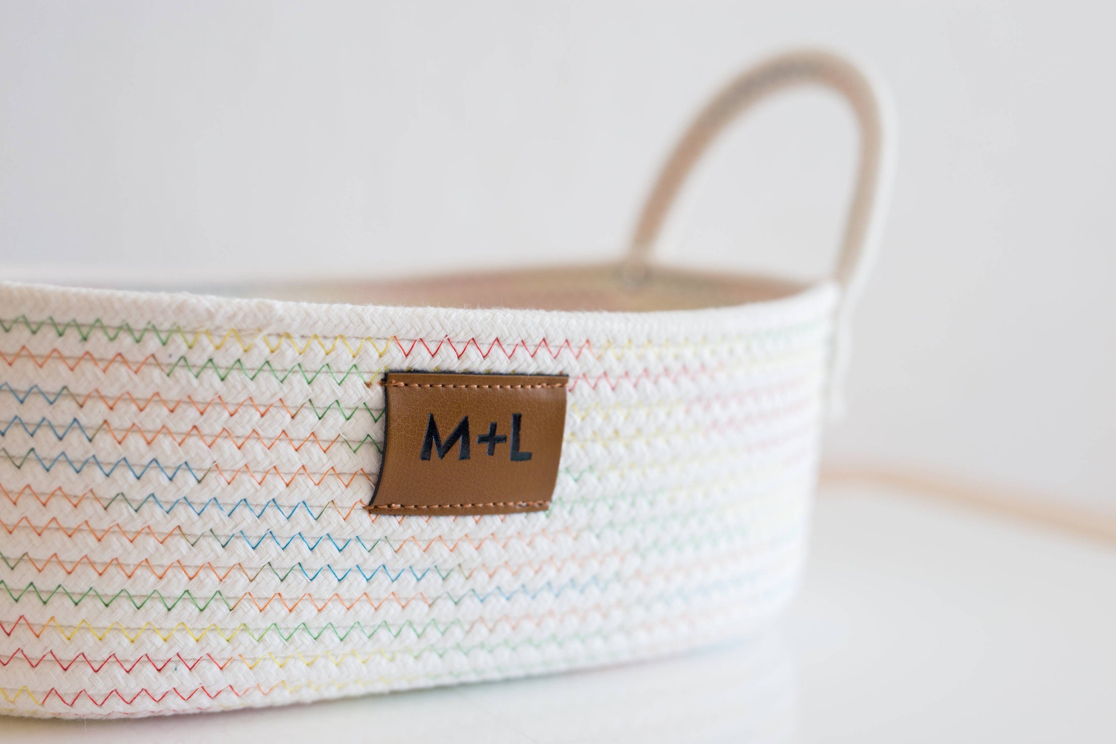 Maple and Lark Gather Rope Basket: Heathered Gray