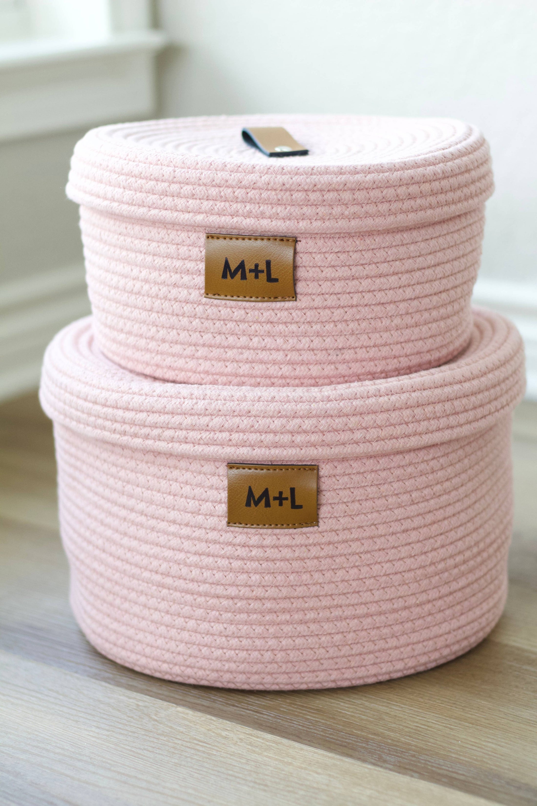 Maple and Lark The Haven Basket Collection: Blush or Natural Jute
