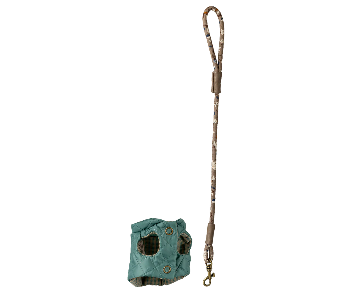 Preorder Maileg Pet supply, Harness and leash - Dark Mint or Rose (Expected Delivery: 3.1.26)
