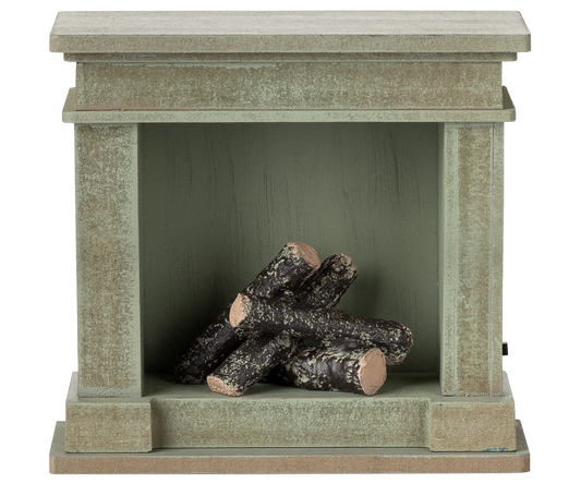 Maileg Fireplace, Miniature - Dusty Green
