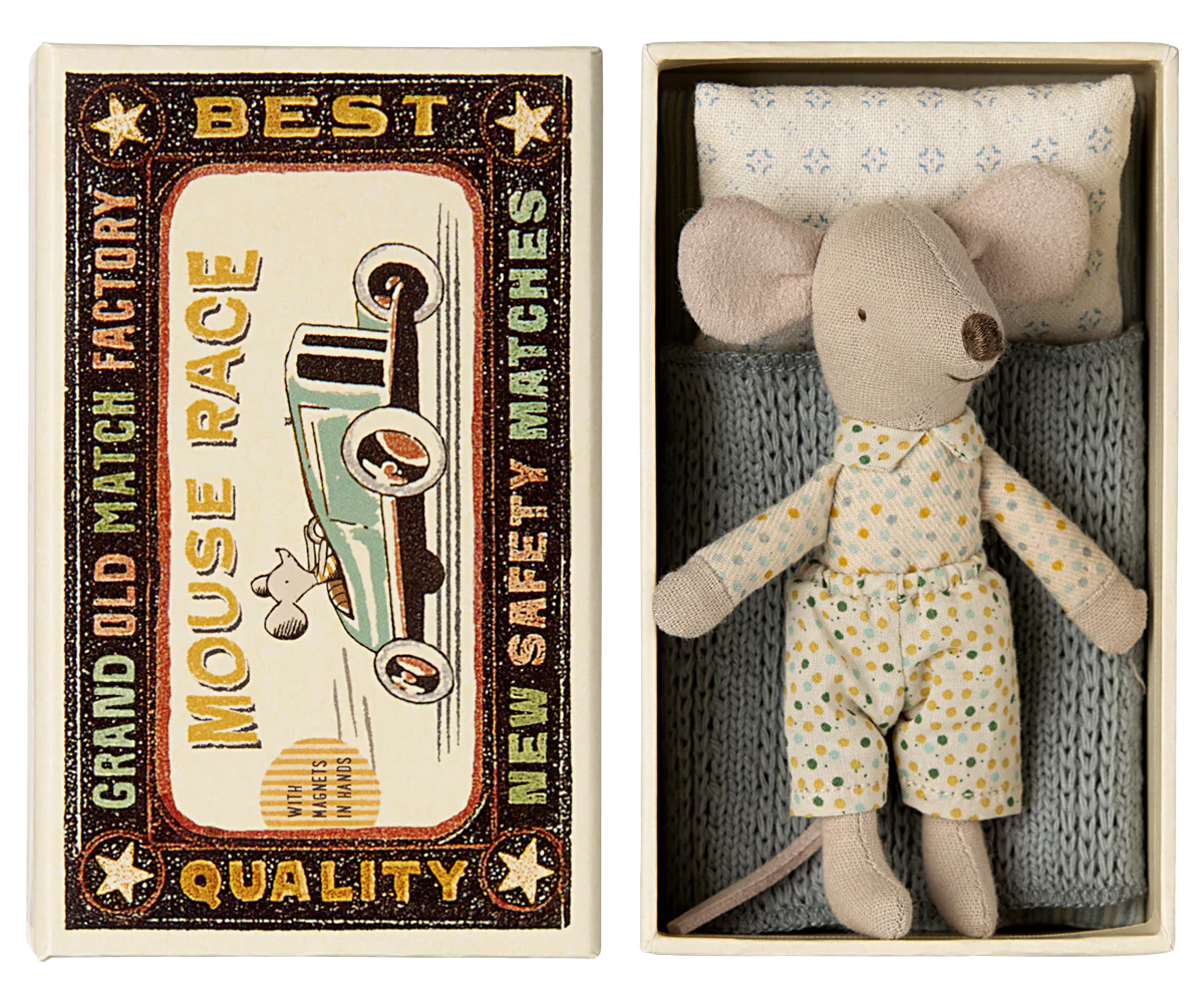 Maileg Little Brother Mouse in Matchbox (2024 Magnetic hands)