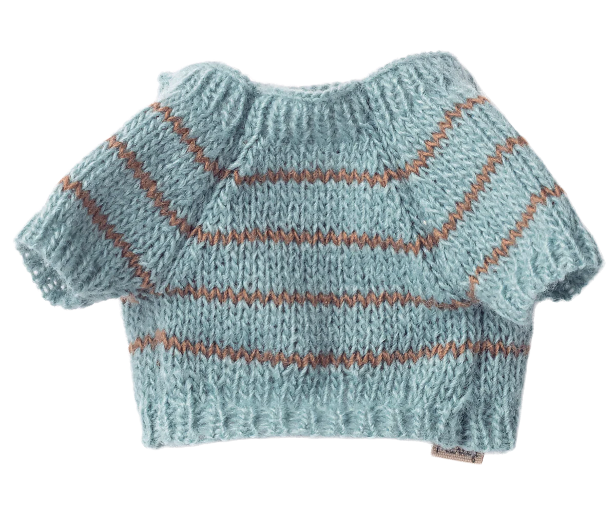 Preorder Maileg Puppy supply, Small, Knitted sweater - Dusty Blue or Coral (Expected Delivery: 4.15.26)