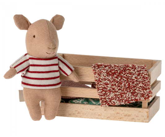 Maileg Baby Pig in Box (Blue, Red, and NEW Coral)