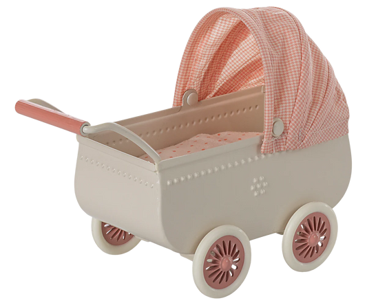 Maileg Pram, Mouse - Coral