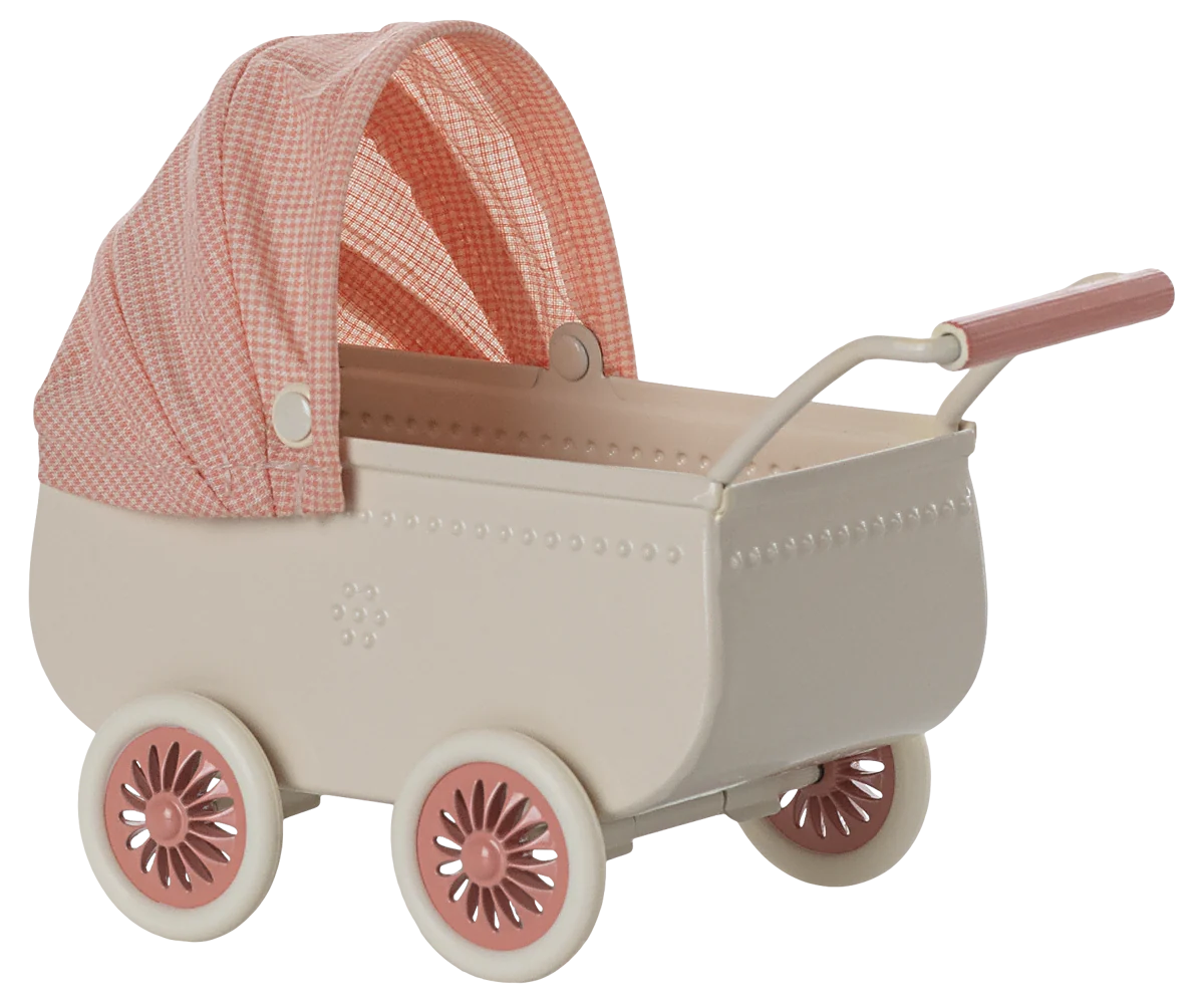 Maileg Pram, Mouse - Coral