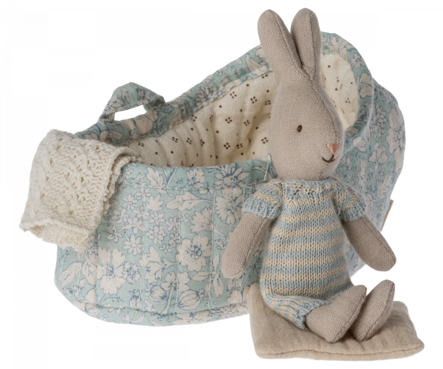 Maileg Rabbit in Carry Cot- Micro