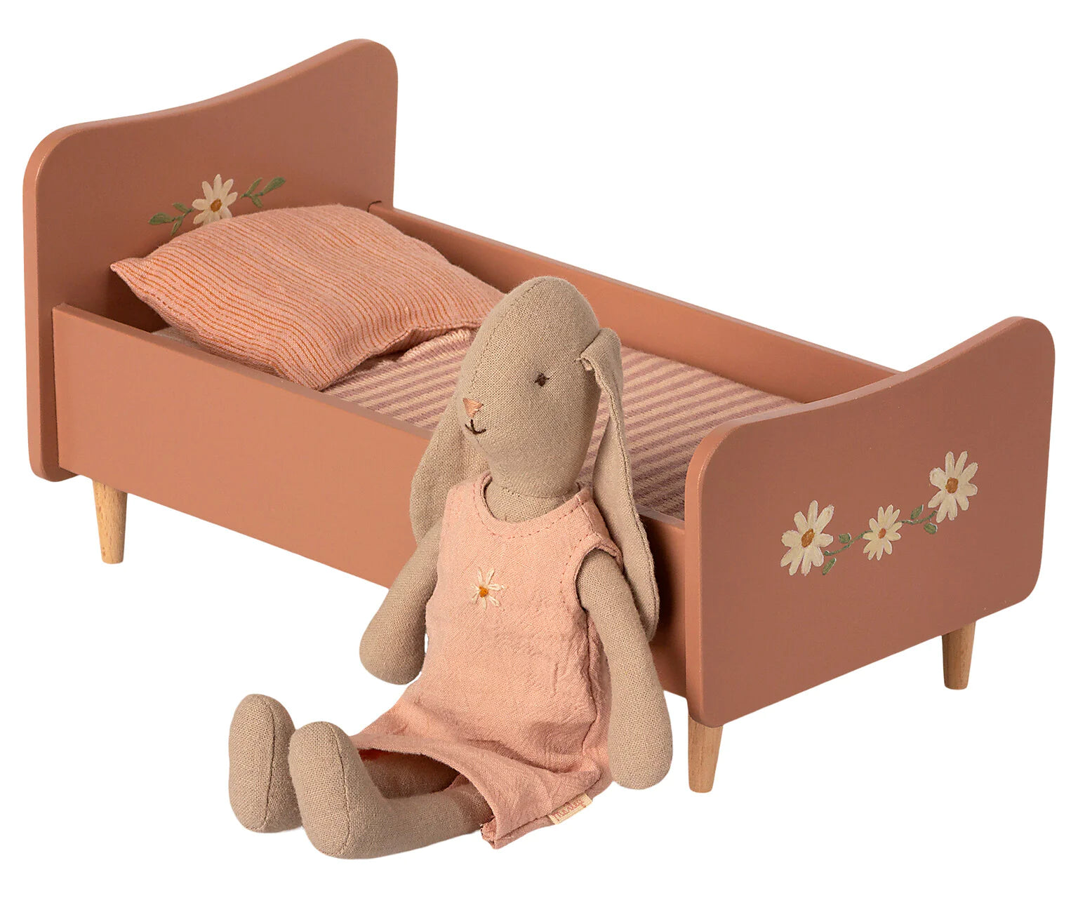 Maileg Wooden Bed, Miniature - Rose