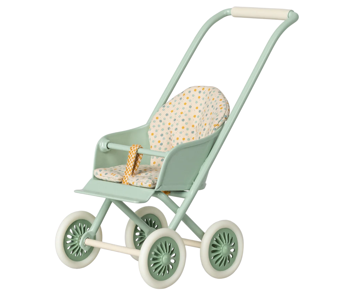 Maileg Micro Stroller For Mice (Mint, Powder or Yellow)