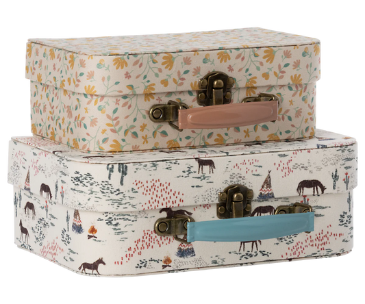 Maileg Suitcases with Fabric - 2pc Set - Chevaux Heureux