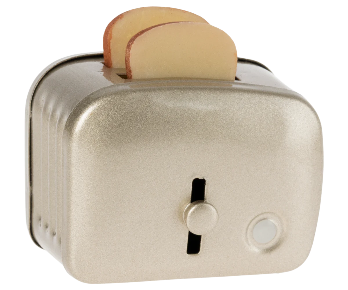 Maileg Miniature Toaster & Bread, Mint or Silver