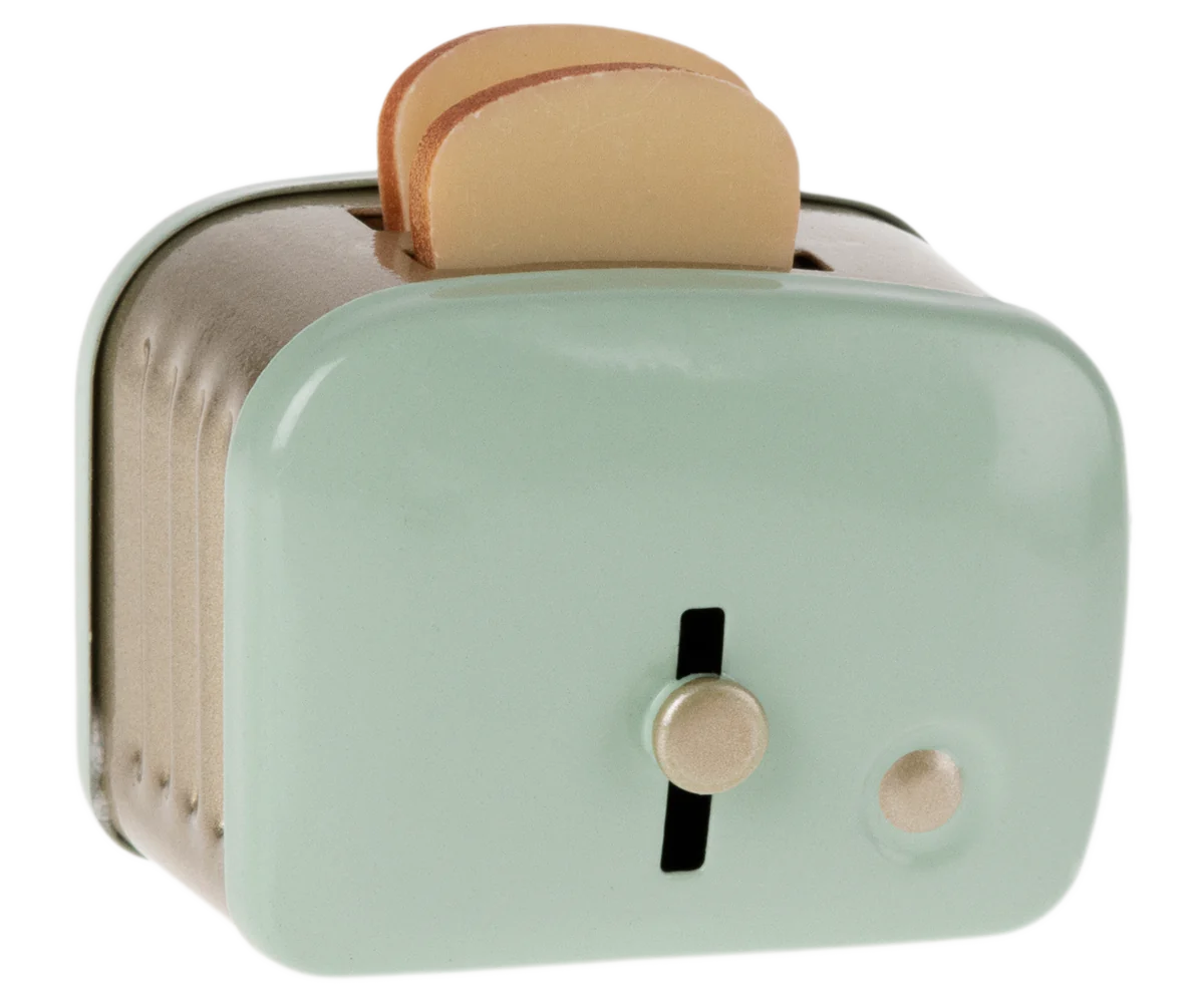 Maileg Miniature Toaster & Bread, Mint or Silver