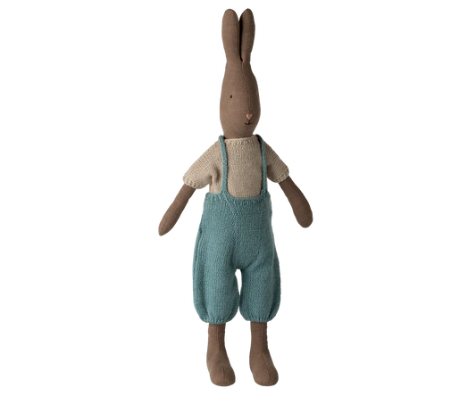 Preorder Maileg Rabbit, Size 3 - Brown - Knitted shirt and overall (Expected Delivery: 2.15.26)