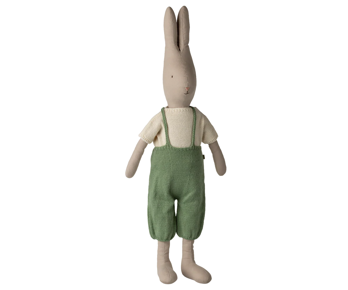 Preorder Maileg Rabbit, Size 5 - Classic - Knitted shirt and overall (Expected Delivery: 2.15.26)