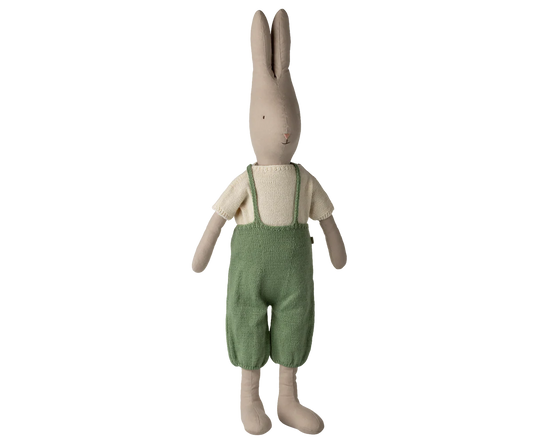 Preorder Maileg Rabbit, Size 5 - Classic - Knitted shirt and overall (Expected Delivery: 2.15.26)