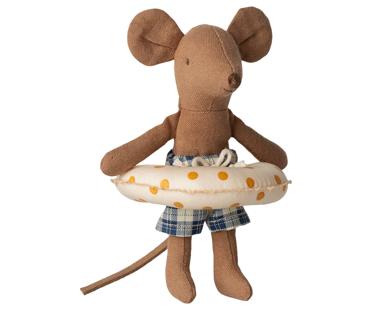 Preorder Maileg Beach mouse with float, Little brother - Yellow dots (Expected Delivery: 4.1.26)