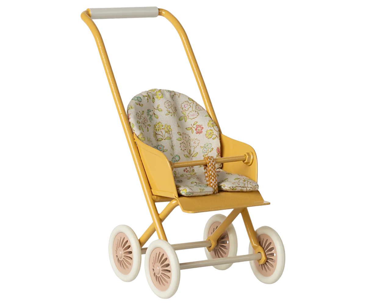 Maileg Micro Stroller For Mice (Mint, Powder or Yellow)