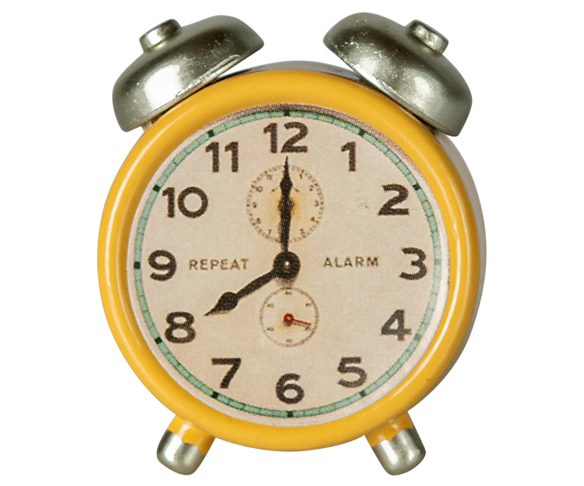 Maileg Alarm Clock Mouse (Yellow, Powder or Mint)