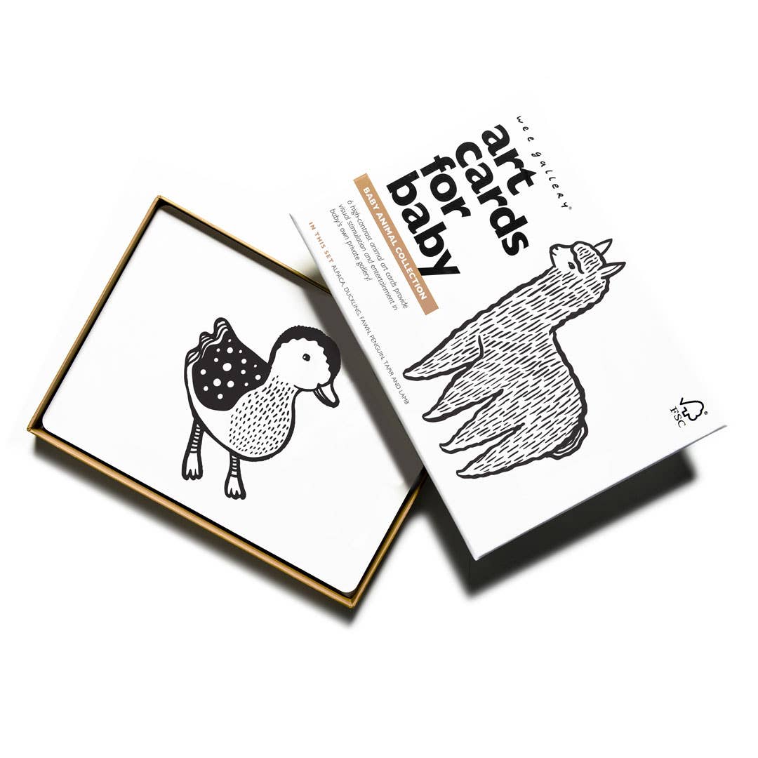 Wee Gallery Art Cards for Baby With Baby Animals Black And White
