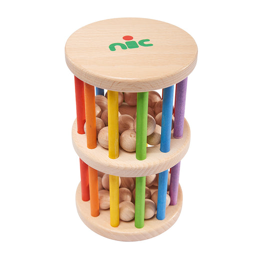 Nic Rainbow Rattle N Roll Wooden Montessori Toy