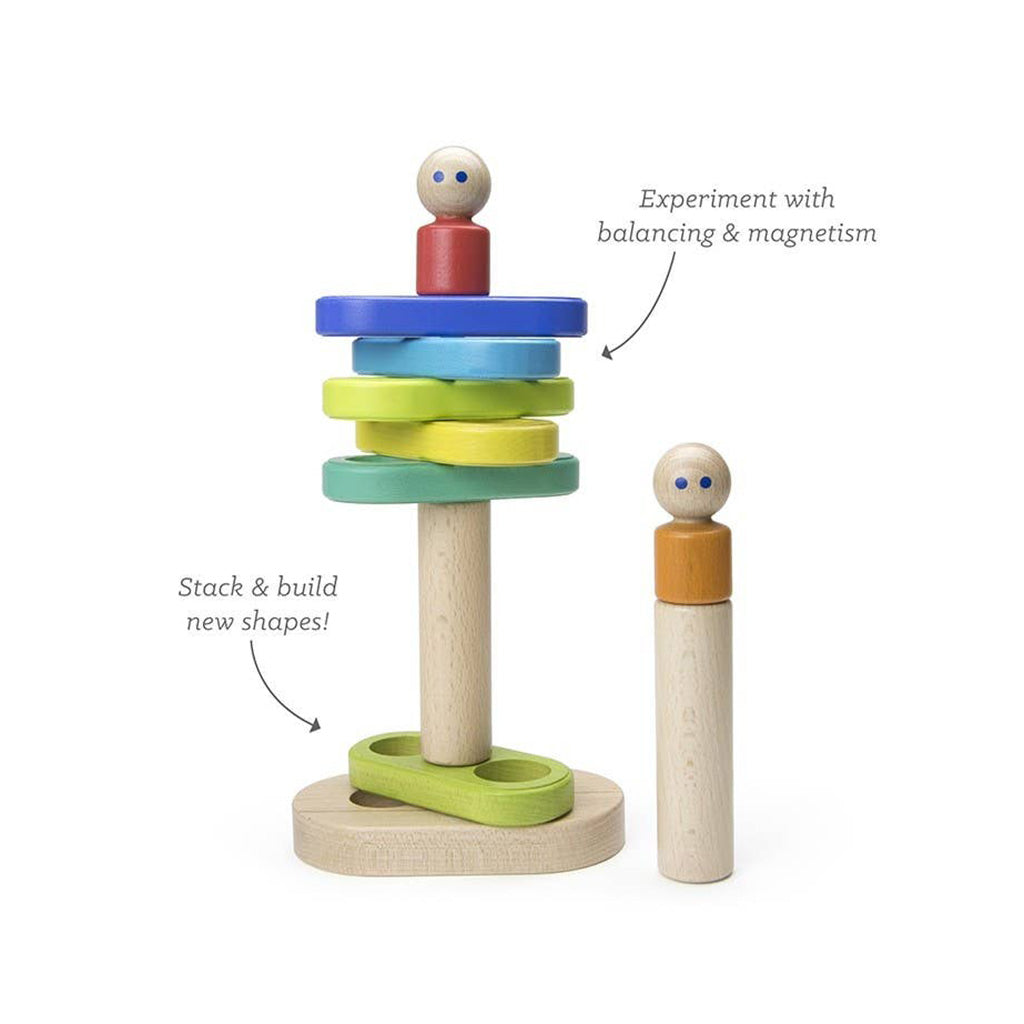Tegu Magnetic Floating Stacker Wooden Block Set