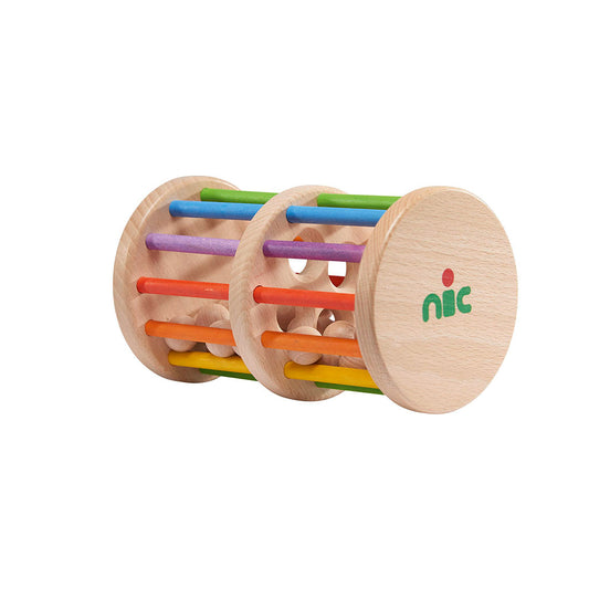 Nic Rainbow Rattle N Roll Wooden Montessori Toy